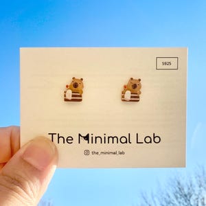 Capybara Earrings 925 Sterling Silver Cute Capybara Ear Studs Capybara Jewelry for Capybara Lover Gift Animal Lover Bathing Capybara Present
