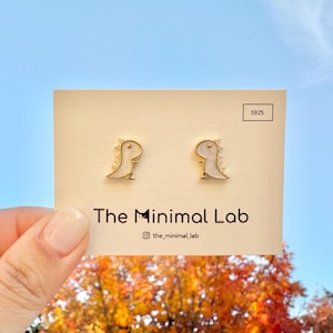 Cute Dinosaur Earrings Sterling Silver Dinosaur Stud Earring Clip On Dinosaur Earring Gift for Dinosaur Lover Jurassic Dinosaur Gift for Kid