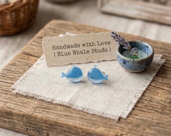 Blue Whale Stud Earring Sterling Silver Dolphin Ear Stud Cute Sea Ocean Earring Sea Lover Gift for Sailor Earrings for Minimalist Tiny Studs