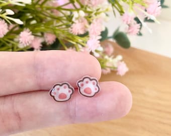 Cat Paw Stud Earring Sterling Silver Kitty Earrings Tiny Cute Animal Kitten Earring Cat Mom Gift for Minimalist Earring Cat Lover Jewelry