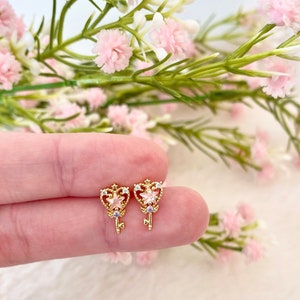 Magic Wand Stud Earring Japanese Anime Accessory Heart Locket Ear Studs Cute Wizard Jewelry Rose Gold Princess Ear Studs Star Moon Earring
