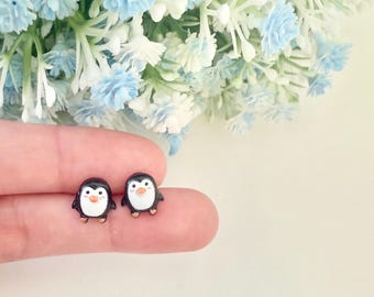 Schattige pinguïnoorbel kleine pinguïn oorbel pinguïn minnaar cadeau pinguïn aanwezig dier oorbellen pinguïn sieraden Antarctica oorbel kinderen