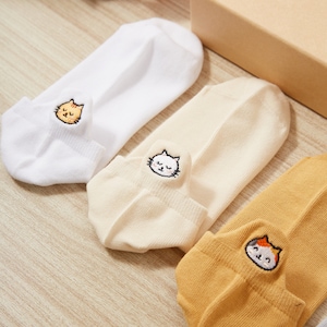 Katzenliebhaber Geschenk, Katzenmama Socken, Premium No Show Katzensocken, kreative niedliche Katzenstickerei Socken, Tier Kätzchen Geburtstagsgeschenk, Geschenk für Sie