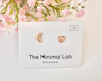 Croissantoorbel Krakelingoorbel Leuke broodoorbel Creatieve dessertoorbel Voedselliefhebber cadeau Croissant cadeau voor fijnproever Minimalistische oorbel