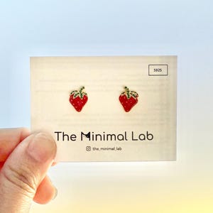 Strawberry Earring Sterling Silver Strawberry Gift Strawberry Lover Strawberry Jewelry Cute Strawberry Studs
