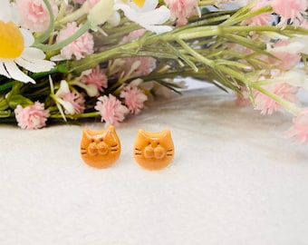 Ginger Cat hengsten lapjeskat oorknopjes sterlingzilver kitty oorbellen kleine schattige dieren kitten oorbel kat moeder cadeau voor minimalistische oorbel
