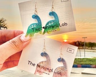 Niedlicher Dinosaurier Ohrringe Sterling Silber Grüner Dinosaurier Baumeln Ohrring Clip Auf Dinosaurier Ohrring Baumeln Jurassic Blauer Dinosaurier Geschenk für Kinder