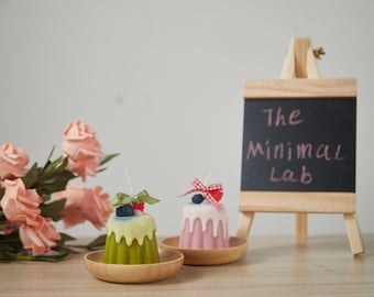 Leuke kaars verjaardagstaart, Moederdag kaars cadeauset, aardbei Matcha Canele Rose geurkaars, esthetische handgemaakte aromatische kaars