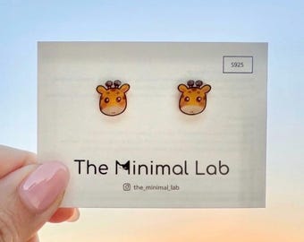 Giraffe oorknopjes 925 zilveren giraf oorbel dierentuin cadeau giraf minnaar aanwezig Safari dier cadeau dierenliefhebber giraf sieraden minimalistisch