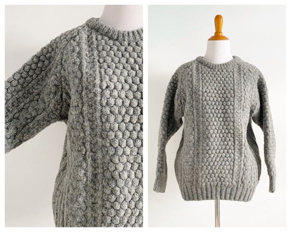 Vintage 1970s Irish Fisherman Wool Sweater | Chunk