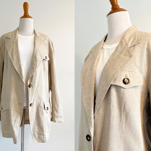 PC BELLE EPOQUE LINEN DOUBLE COAT Ecru Linen Blazer - Etsy