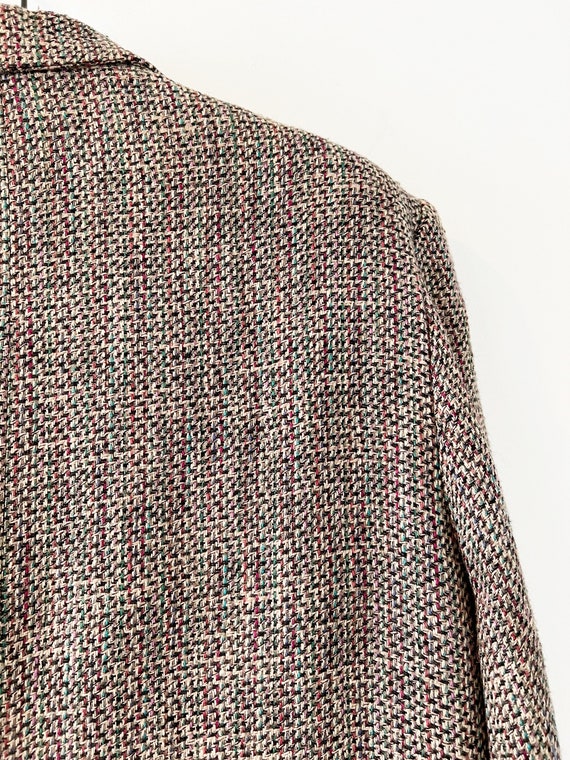 Vintage 90s rayon silk wool oversized tweed blaze… - image 9