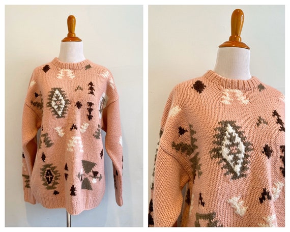Vintage 1980’s southwest print wool sweater | outb