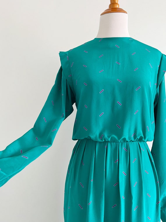 Vintage 80s silk midi dress | Maggie London secre… - image 9