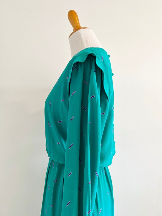 Vintage 80s silk midi dress | Maggie London secre… - image 6