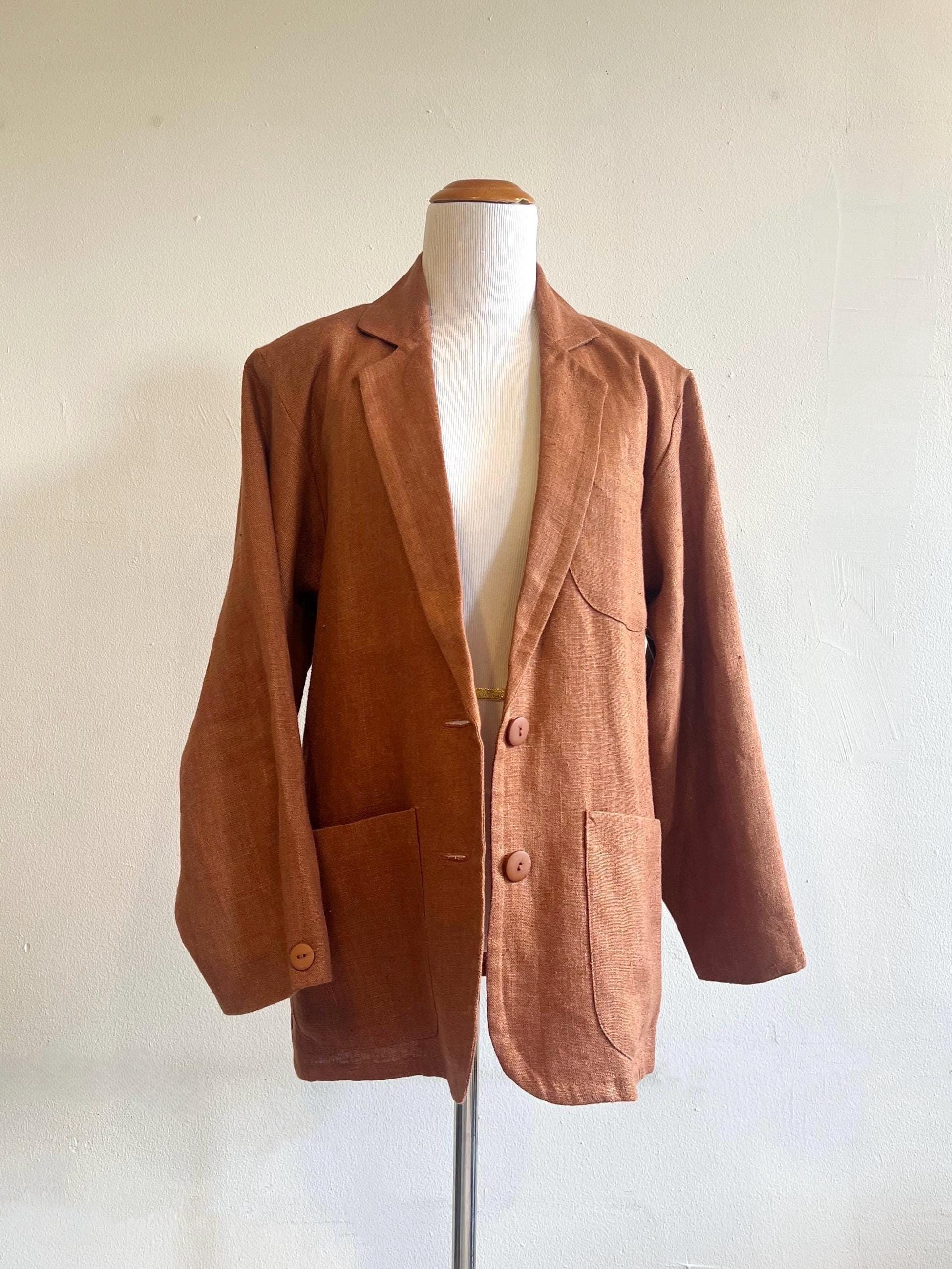 80s Linen Jacket - Etsy