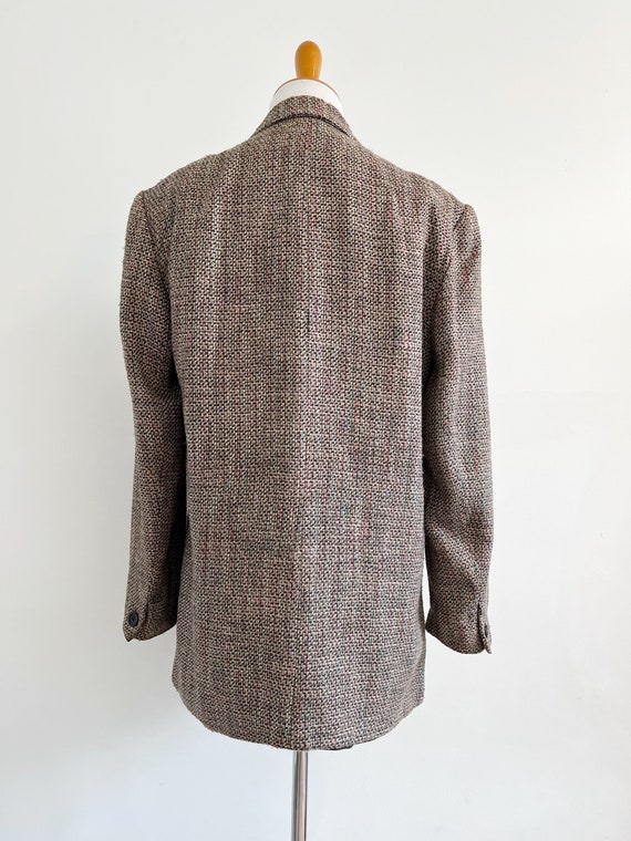 Vintage 90s rayon silk wool oversized tweed blaze… - image 4