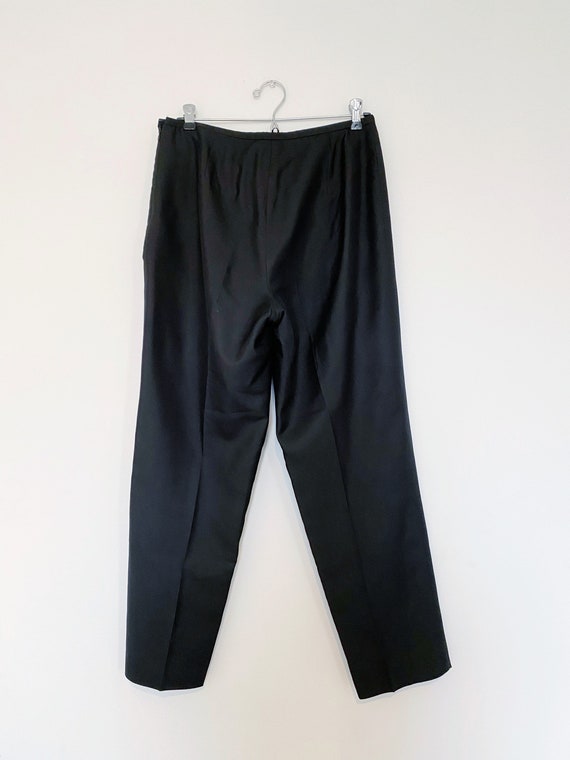 Vintage 90s black silk high waist cigarette pants… - image 9