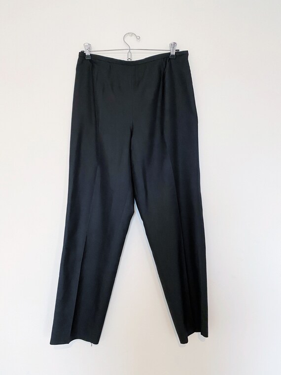 Vintage 90s black silk high waist cigarette pants… - image 8