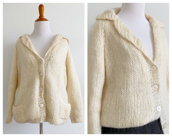 Vintage Ohrbach’s Wool Mohair Cardigan Sweater | N