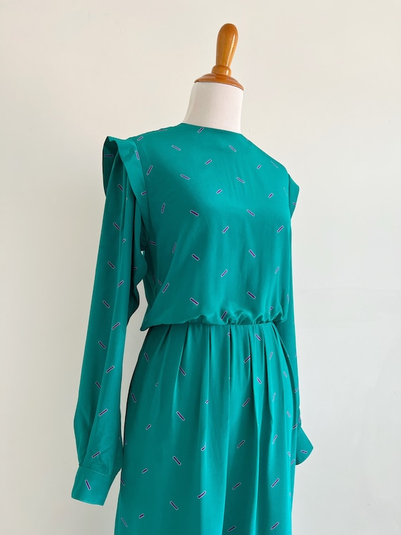 Vintage 80s silk midi dress | Maggie London secre… - image 7