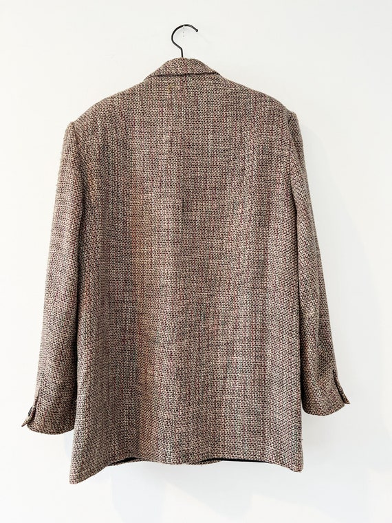Vintage 90s rayon silk wool oversized tweed blaze… - image 8