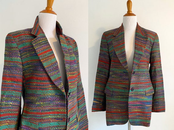 Vintage Missoni Donna tweed stripe blazer jacket … - image 1