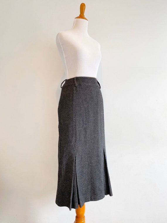 Vintage 80s Basile wool trumpet skirt | high wais… - image 2
