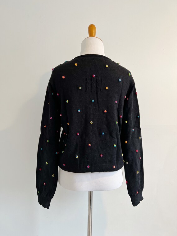 Vintage 1990s Y2K Rainbow Polka Dot Cardigan Sweater … - Gem