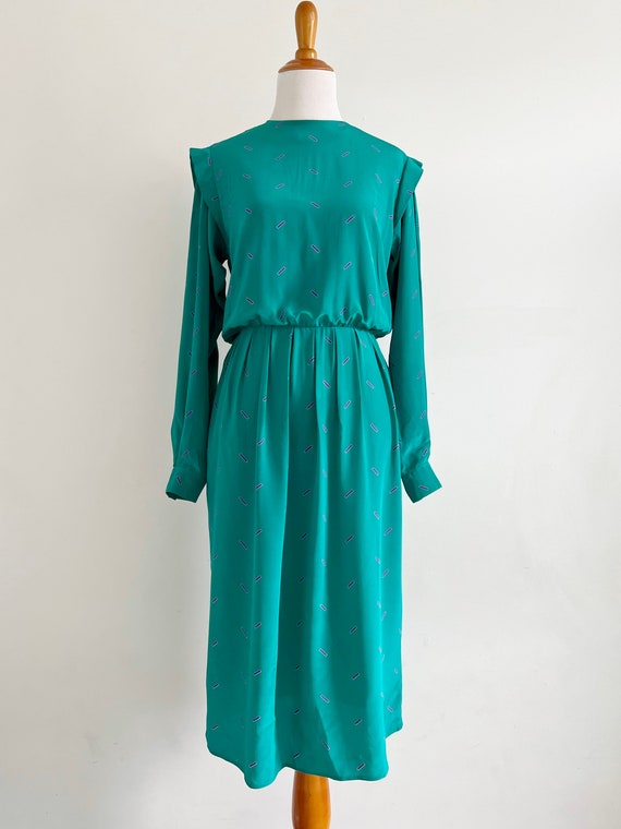 Vintage 80s silk midi dress | Maggie London secre… - image 2