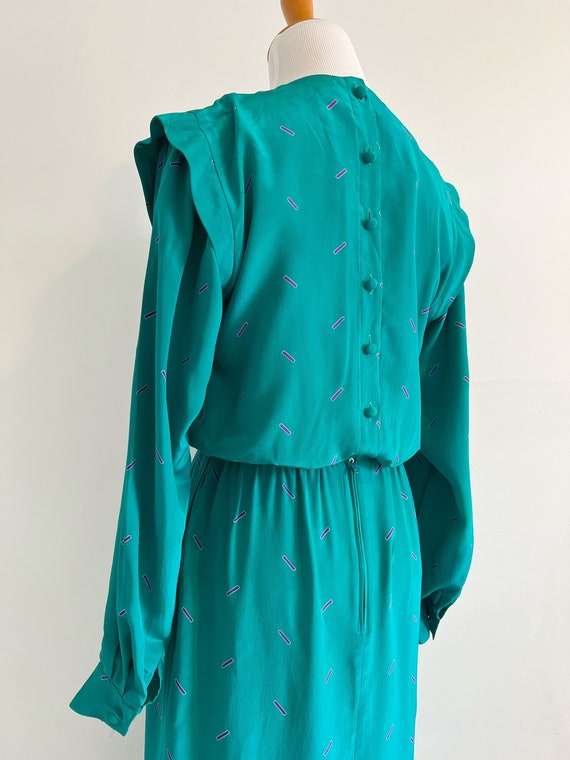 Vintage 80s silk midi dress | Maggie London secre… - image 8