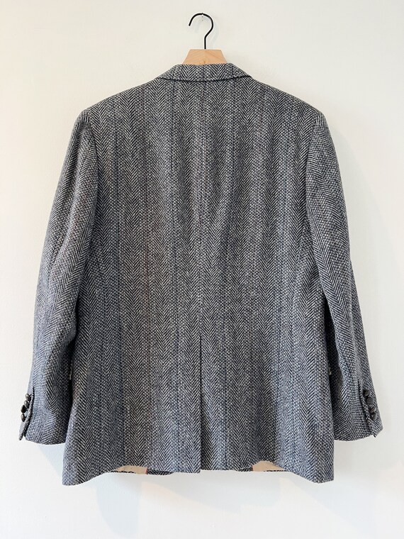 Vintage 1980s mens herringbone tweed wool blazer … - image 4