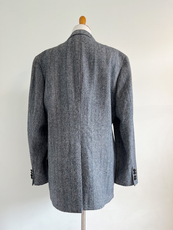 Vintage 1980s mens herringbone tweed wool blazer … - image 9
