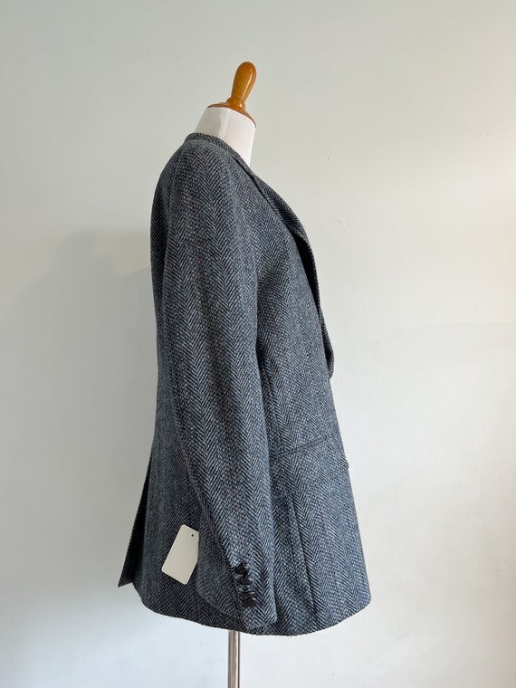 Vintage 1980s mens herringbone tweed wool blazer … - image 10