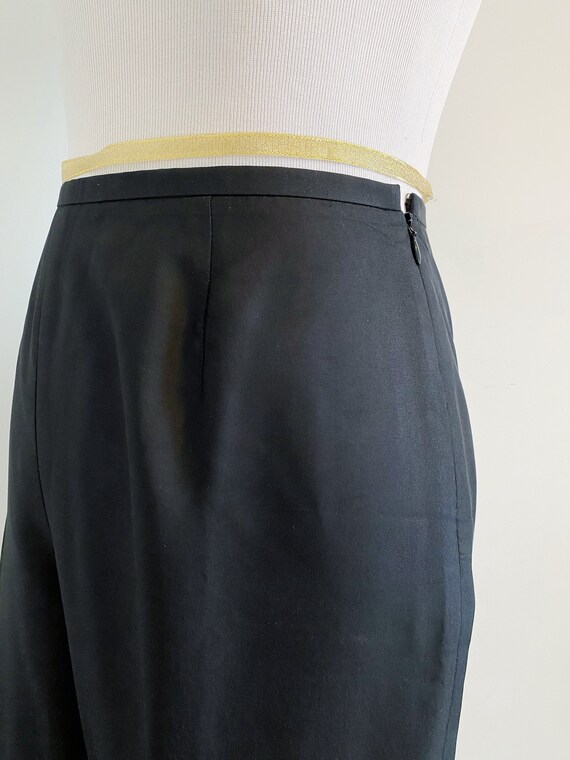 Vintage 90s black silk high waist cigarette pants… - image 6