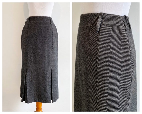 Vintage 80s Basile wool trumpet skirt | high wais… - image 1