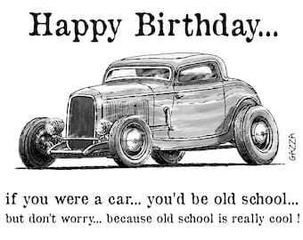 Cartão de aniversário Hot Rod