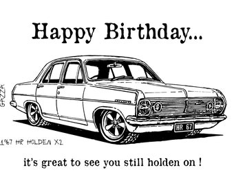 Cartão de aniversário HR Holden X2
