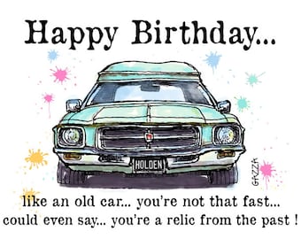 Holden HQ Sandman - Birthday Card