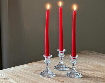 Glass candle holders set of 3