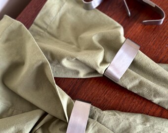 1960s Modernist Stainless Steel Napkin Rings, Made in Hong Kong, Set of 4.