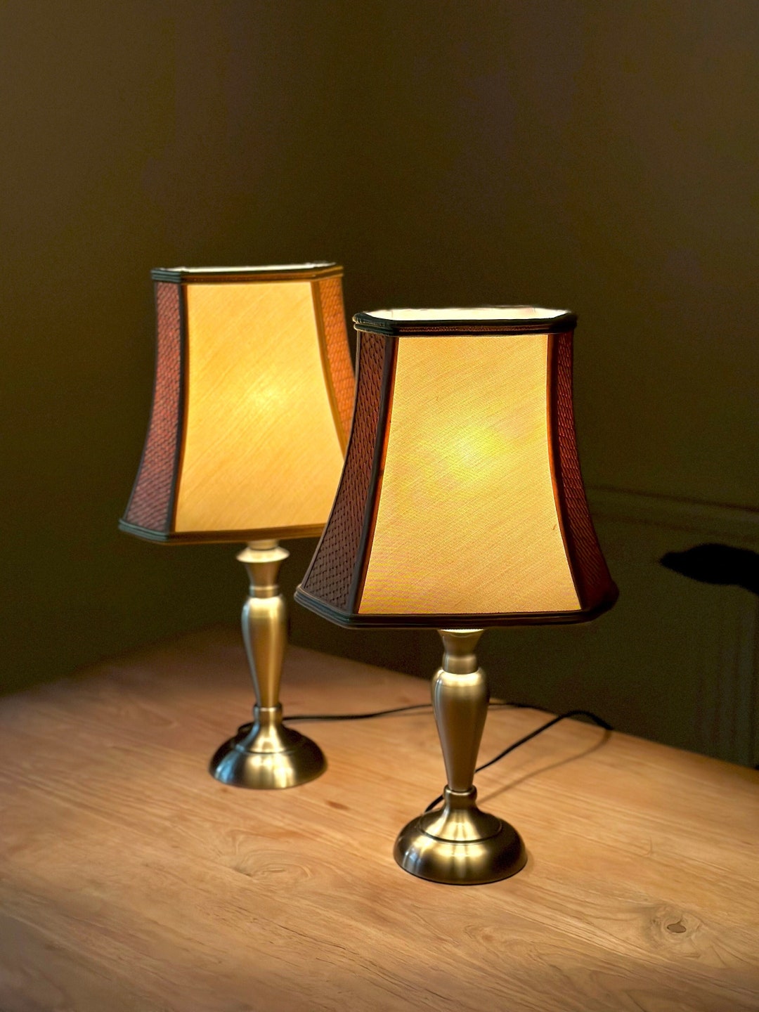 Pair of Vintage Brass Table Lamps Etsy