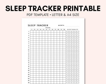 Sleep Tracker Printable | Sleep Tracker Template | Sleep Tracker Planner | Sleep Tracker Insert | Monthly Sleep Tracker | Sleep Tracker PDF