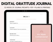 Digital Gratitude Journal | Gratitude Journal Prompts | Gratitude Journal Printable | Digital Journal Prompts | Gratitude Journal Prompts