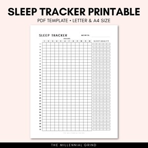 Sleep Tracker Printable Sleep Tracker Template Sleep Tracker