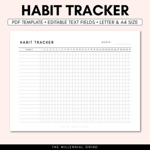 Habit Tracker Printable, Habit Tracker Template, Habit Tracker Journal, Habit Tracker Planner, Habit Tracker PDF, Habit Tracker Digital