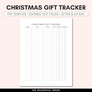 Christmas Gift List Printable | Christmas Gift Tracker Printable | Gift List Printable | Gift Tracker Printable | Gift Planner Printable