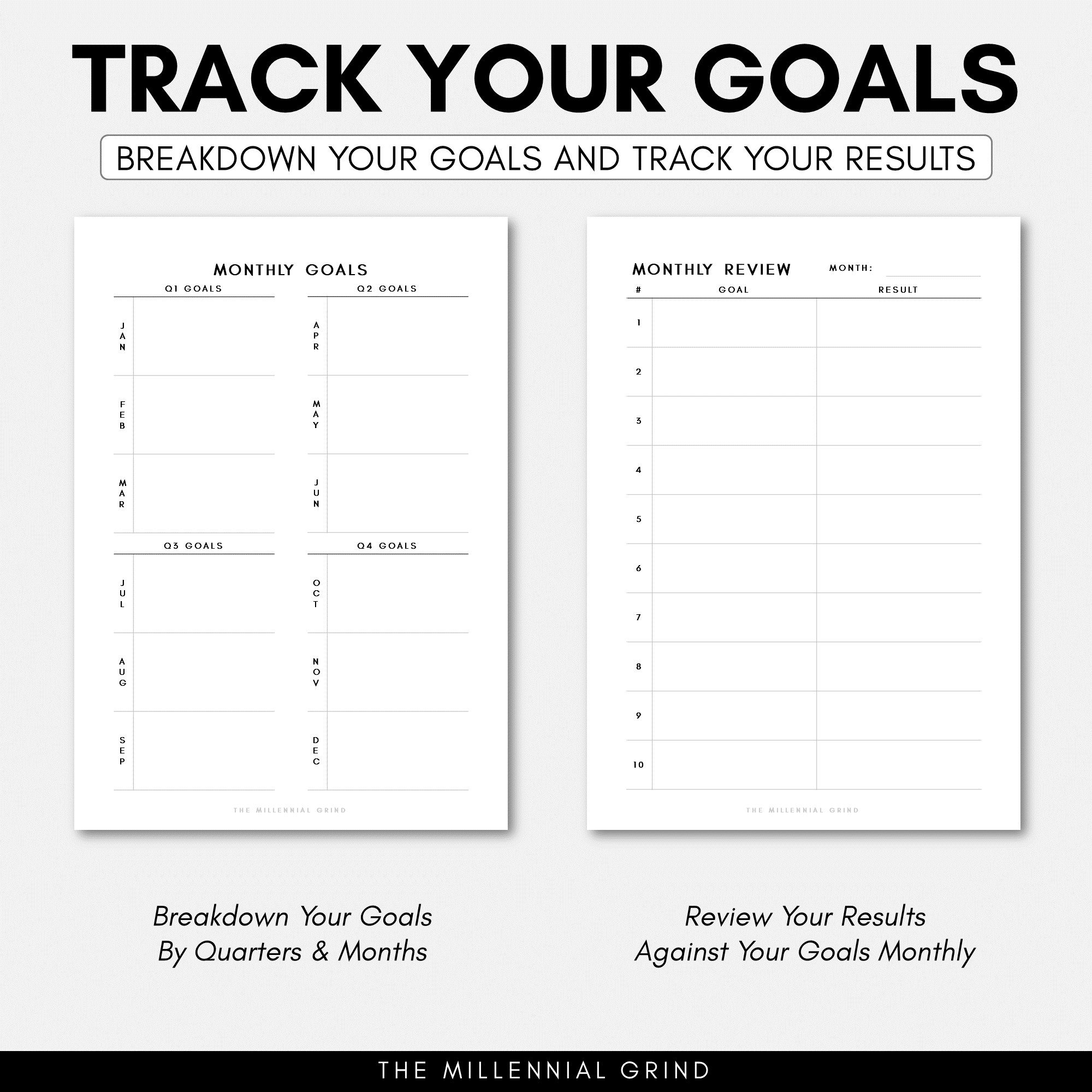 A5 Goal Planner | A5 Goal Printable | A5 Goal Inserts | A5 Filofax ...