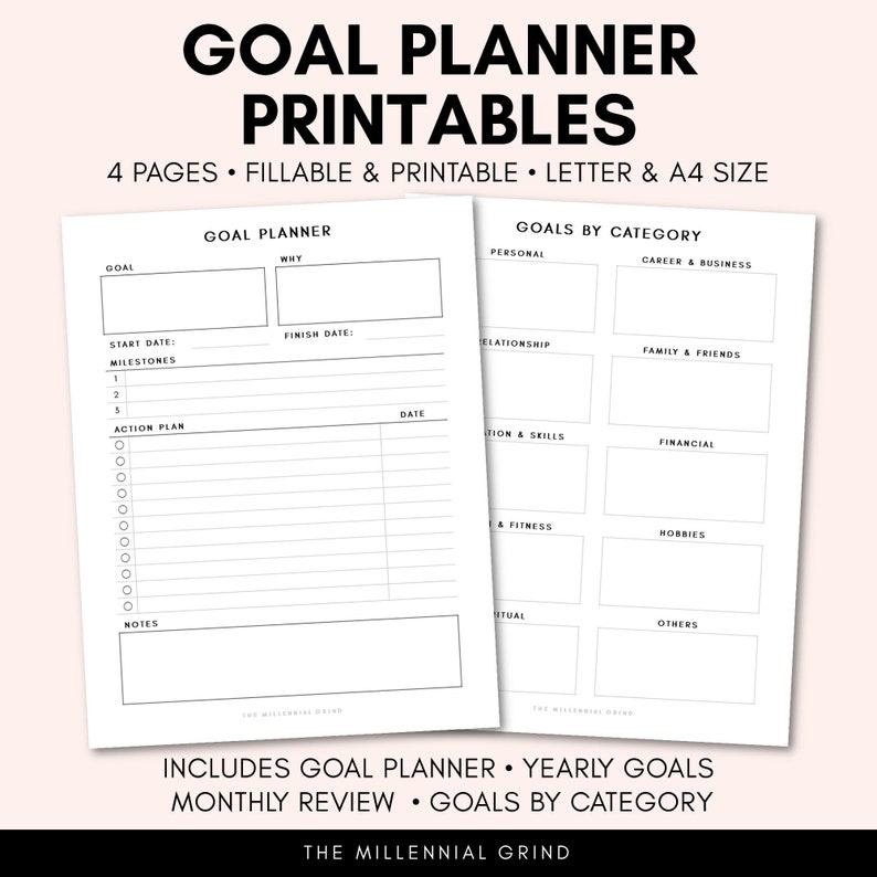 Goal Planner Printables Goal Worksheet Goal Planning image 0