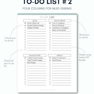 To Do List Printable Page | Instant PDF Download | 3 Editable Pdfs ...